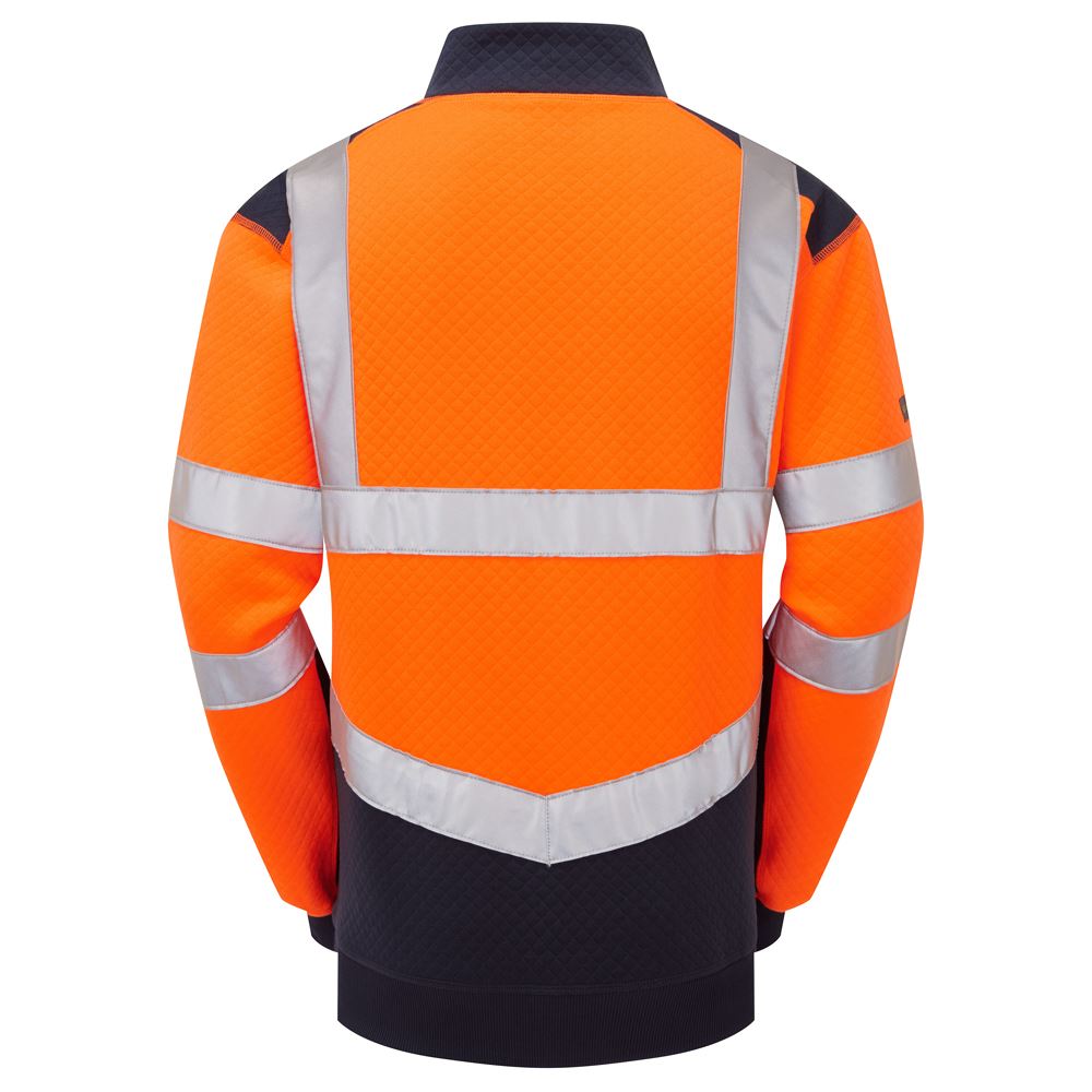 Leo Workwear Tapeley Leo Ecoviz Dual Colour 1/4 Zip Sweatshirt Class 2 Comfort Hi Vis