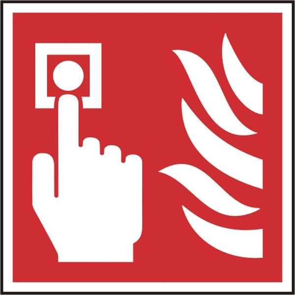 Beeswift Fire Alarm Call Point Self Adhesive Vinyl Sign - 100 x 100mm (5 Pack)