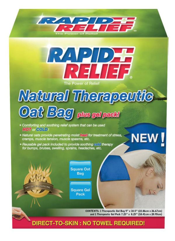 Rapid Relief Natural Therapeutic Oat Bag with Gel Pack (Square)
