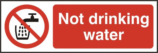 Beeswift Not Drinking Water Self Adhesive Vinyl Sign - 75 x 150mm (5 Pack)