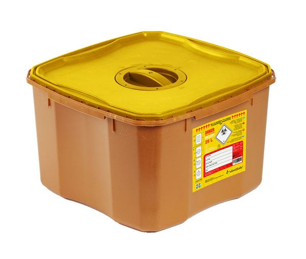 Woodsafe Sharps Bin Lid and Screw Fit Cap 25l
