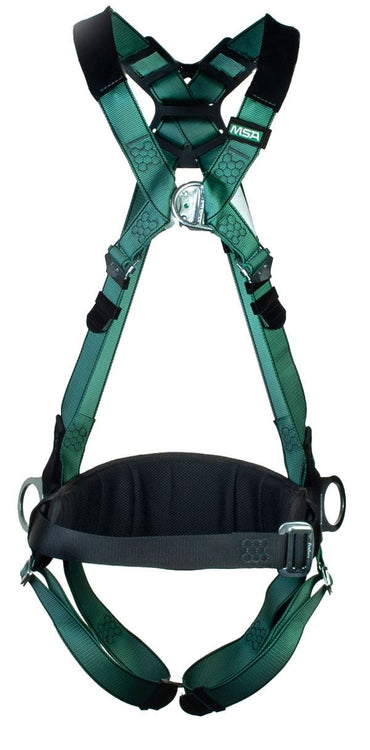 MSA V-Form Back/Chest/Hip D-Ring Qwik-Fit Harness with Waist Belt
