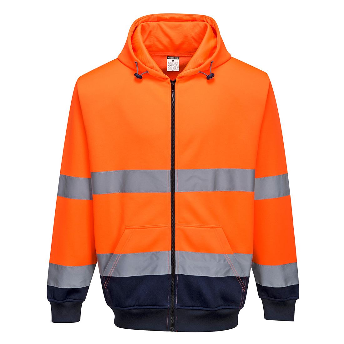 Portwest Hi-Vis Two-Tone Zip Front Hoodie