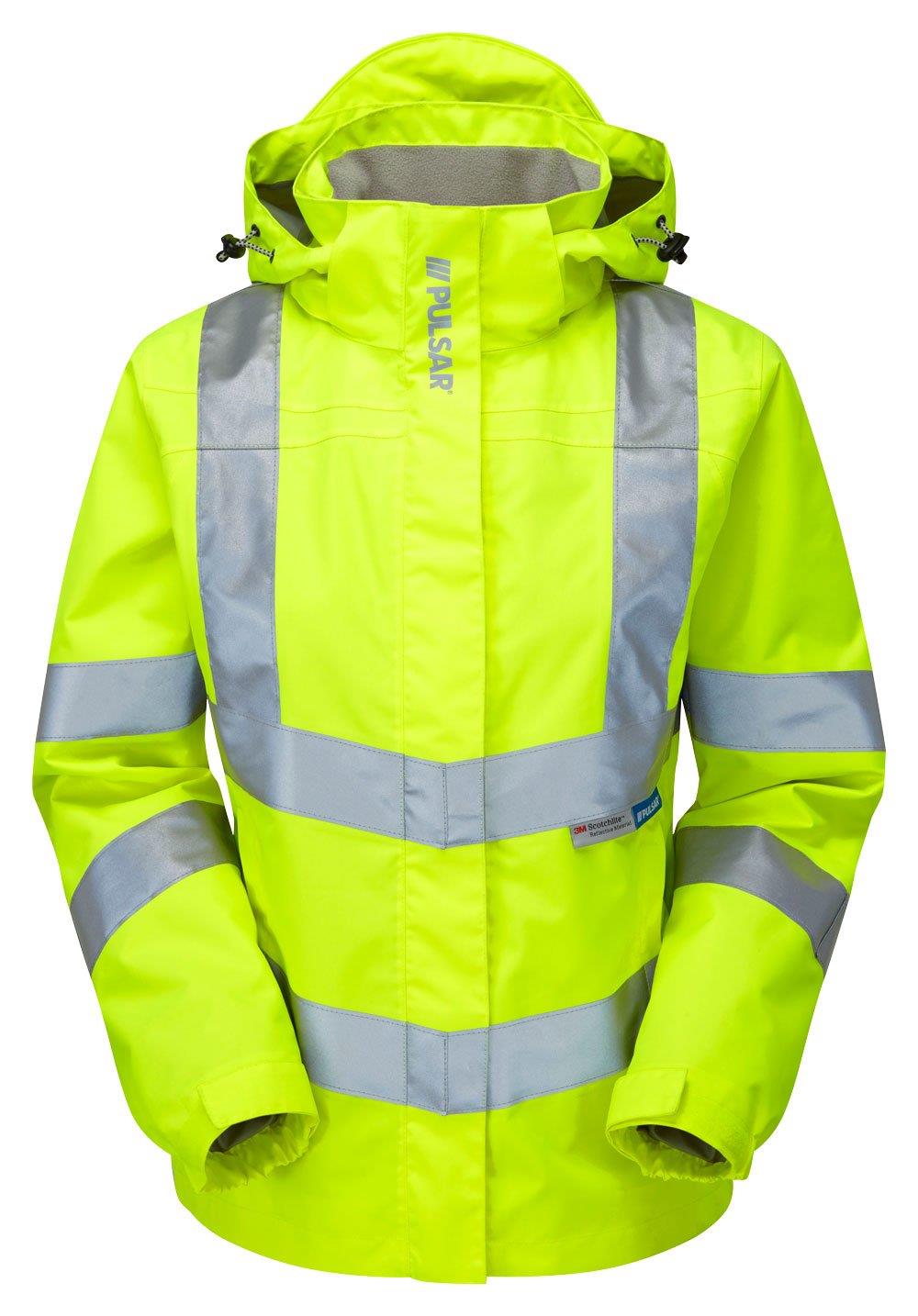 Pulsar Protect Hi Vis Womens Storm Coat - Recycled Content (Yellow)