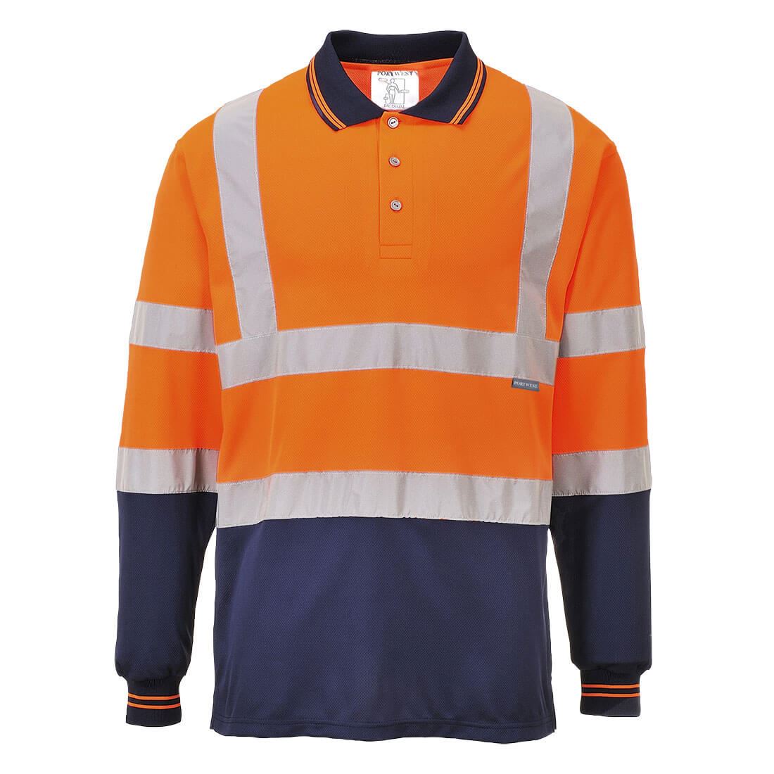 Portwest Hi-Vis Two-Tone Long Sleeve Polo