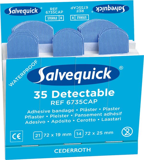 Salvequick Blue Detectable Plasters Refill (6 Pack)