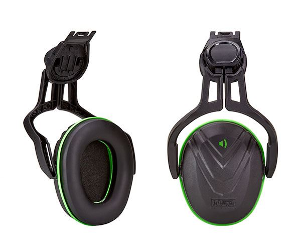 MSA V-Gard Helmet Mounted Ear Defender - Green Low