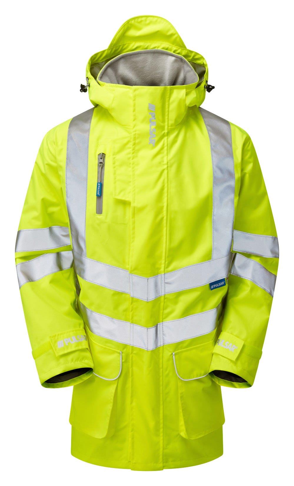 Pulsar Protect Hi Vis Mesh Lined Storm Coat - Recycled Content (Yellow)