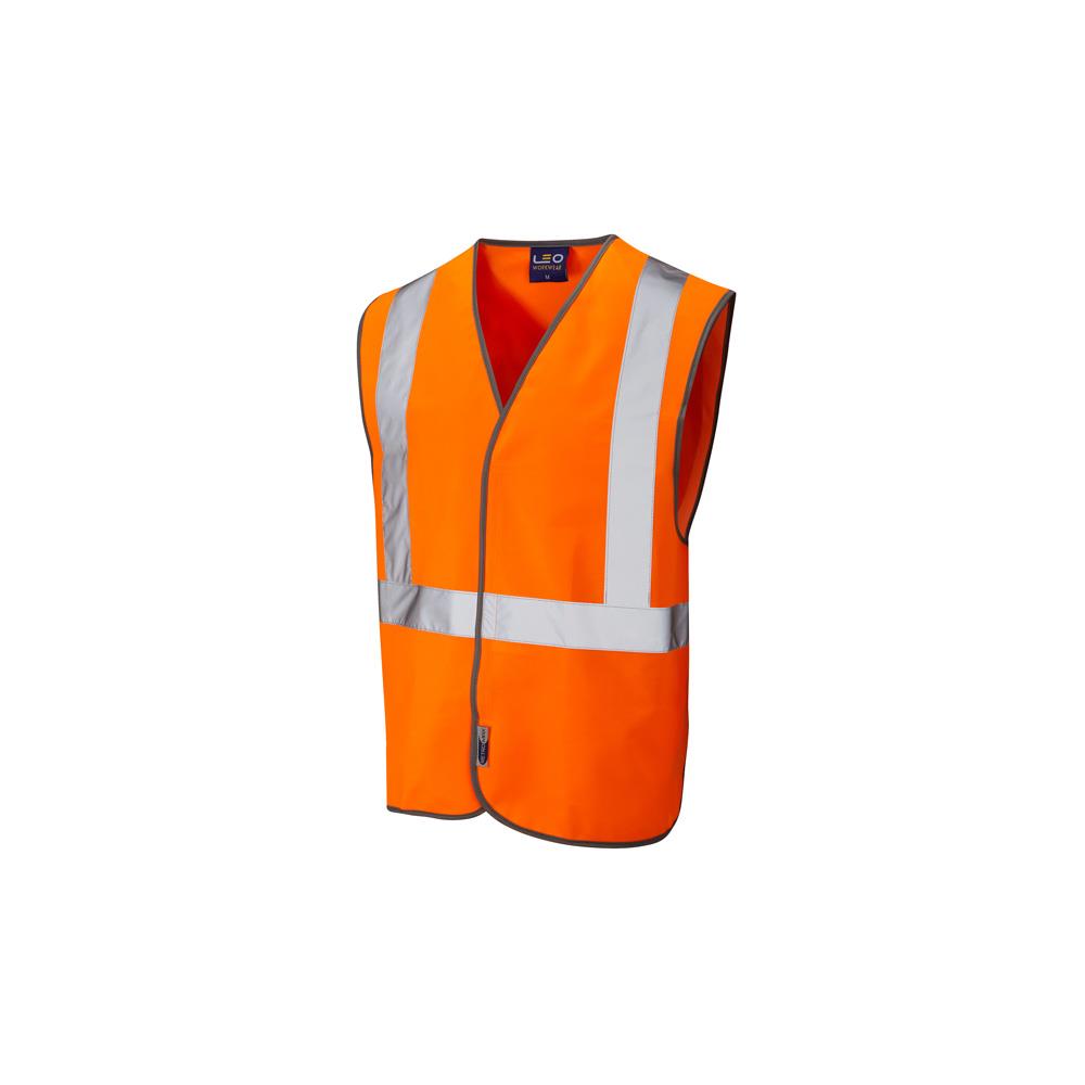 Leo Workwear Lapford Leo Ecoviz Rail Velcro Waistcoat Hi Vis Railway
