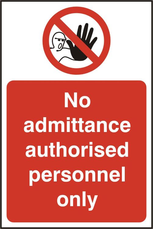 Beeswift No Admittance Authorised Personnel Only Self Adhesive Vinyl Sign - 200 x 300mm (5 Pack)