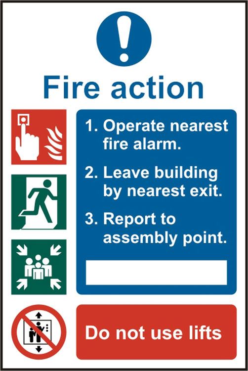 Beeswift Fire Action Procedure Self Adhesive Vinyl Sign - 200 x 300mm (5 Pack)