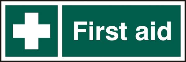 Beeswift First Aid Rigid PVC Sign - 300 x 100mm (5 Pack)