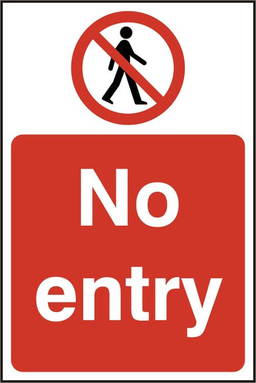 Beeswift No Entry Self Adhesive Vinyl Sign - 200 x 300mm (5 Pack)