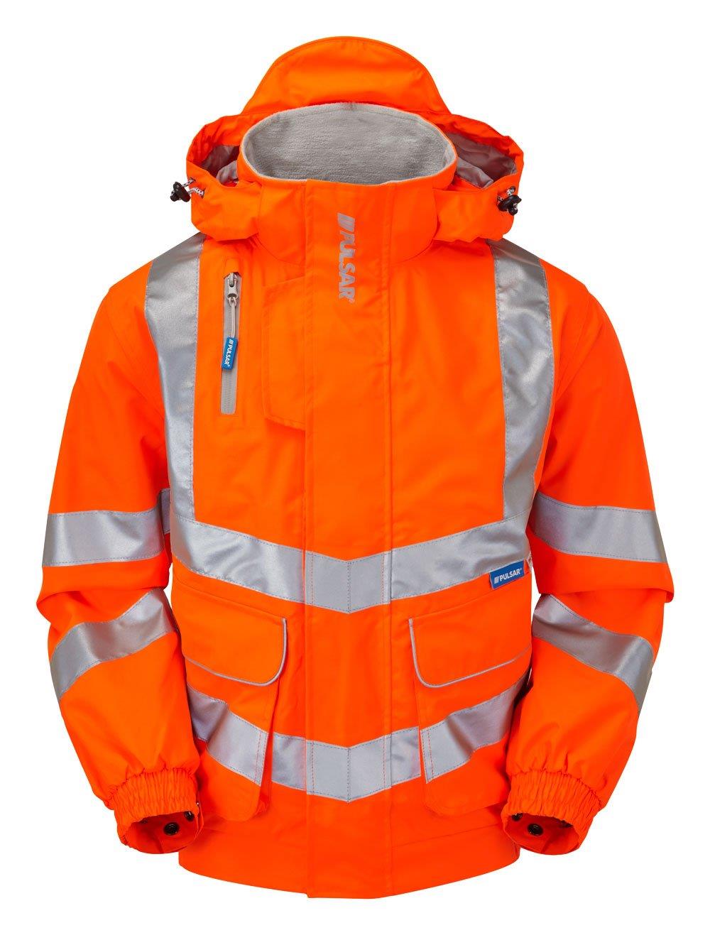 Pulsar Protect Hi Vis Mesh Lined Bomber Jacket - Recycled Content (Orange)