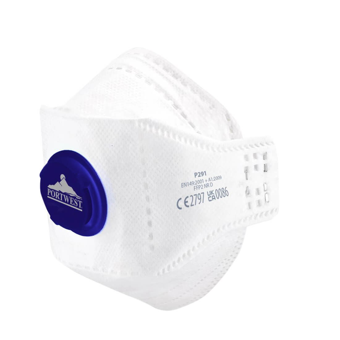 Portwest EAGLE FFP2 Valved Dolomite Fold Flat Respirator (10 Pack)