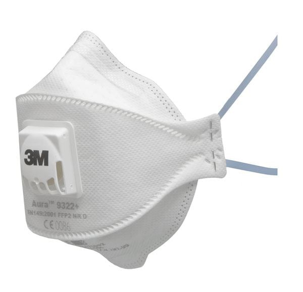 3M 9322+ AURA FFP2 Fold Flat Particulate Valved Respirator (10 Pack)