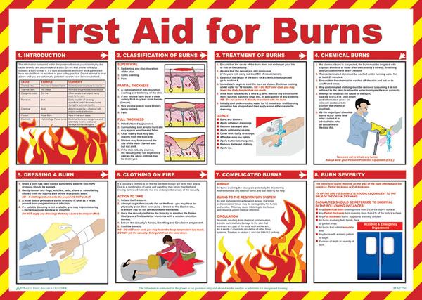 Beeswift First Aid for Burns Poster (A2)
