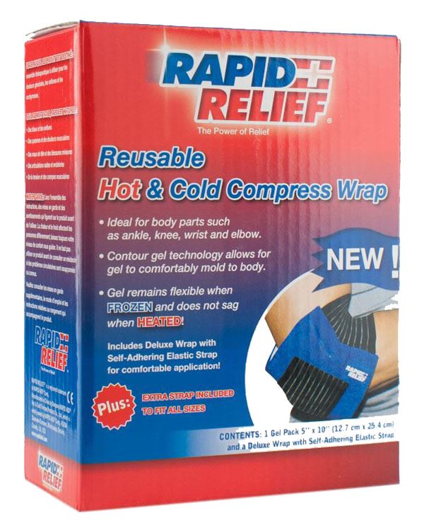 Rapid Relief Universal Reusable Hot/Cold Compress Wrap (5 x 10")