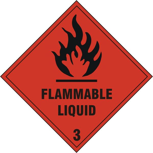 Beeswift Flammable Liquid 3 Self Adhesive Vinyl Sign - 200 x 200mm (5 Pack)