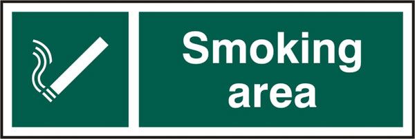 Beeswift Smoking Area Rigid PVC Sign - 300 x 100mm (5 Pack)