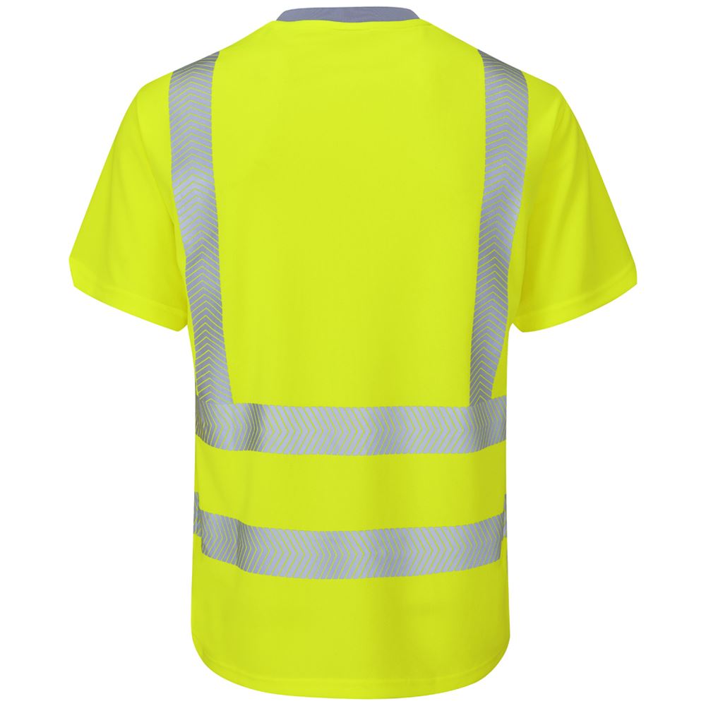 Leo Workwear Larkstone Leo Ecoviz Performance+ T-Shirt Hi Vis Rail Spec