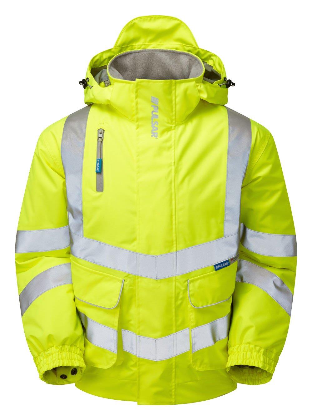 Pulsar Protect Hi Vis Padded Bomber Jacket - Recycled Content (Yellow)