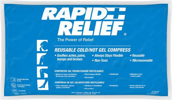 Rapid Relief Reusable Hot/Cold Gel Compress with Contour Gel (5 x 9")