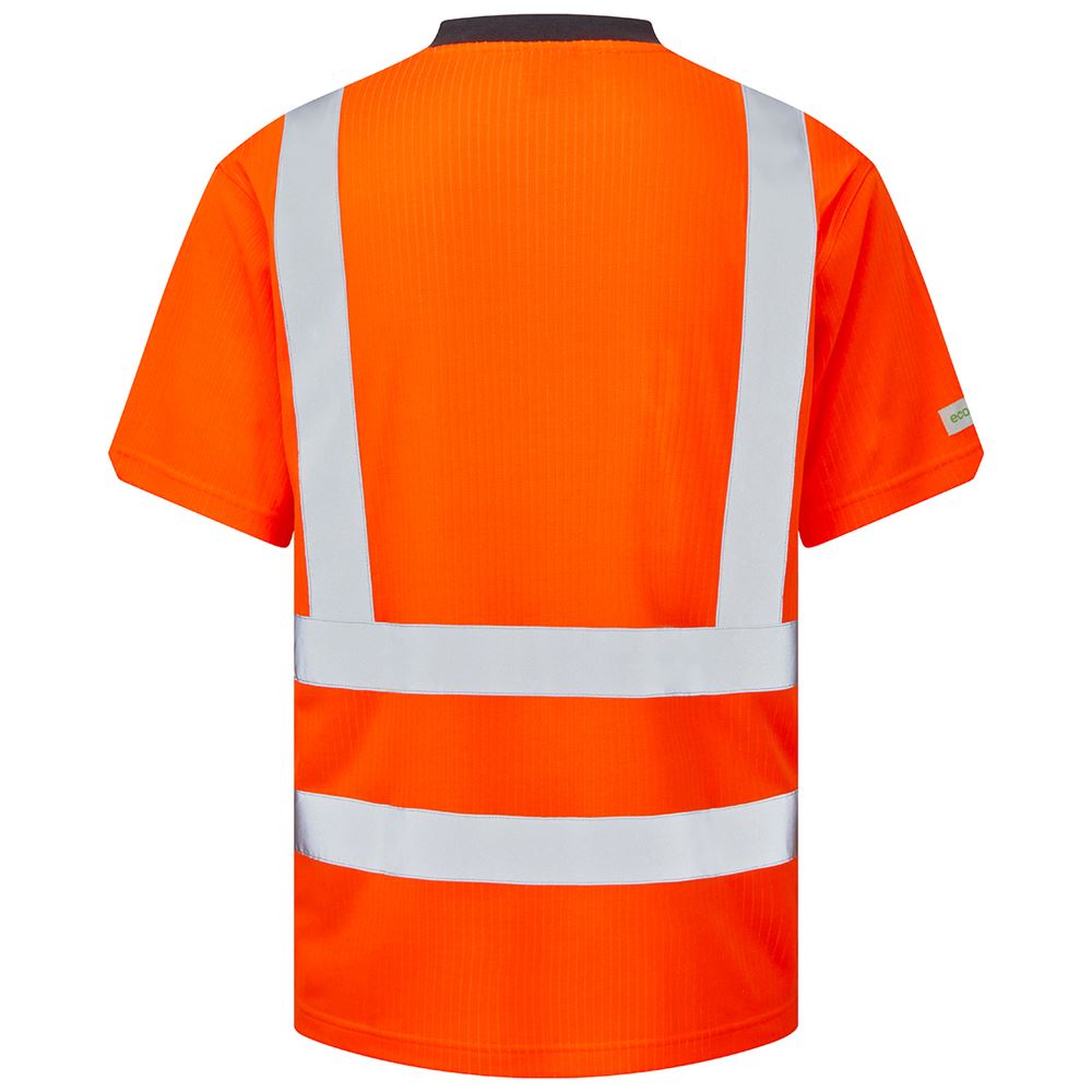Leo Workwear Newport Leo Ecoviz Comfort T-Shirt Hi Vis Rail Spec