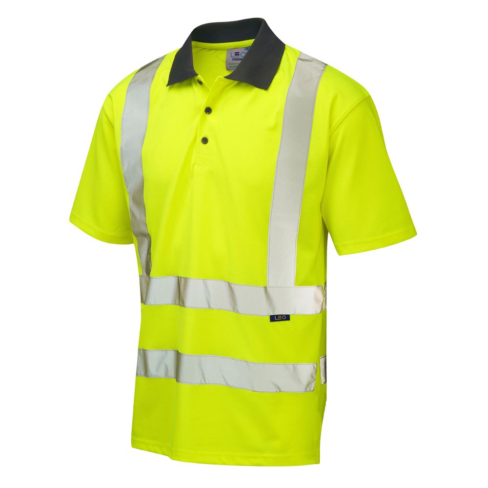 Leo Workwear Rockham Leo Ecoviz Performance Polo Shirt Hi Vis Class 2