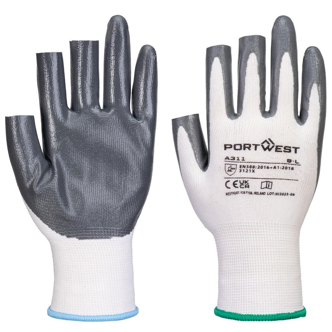 Portwest Grip 13 Nitrile 3 Fingerless Glove (12 Pack)
