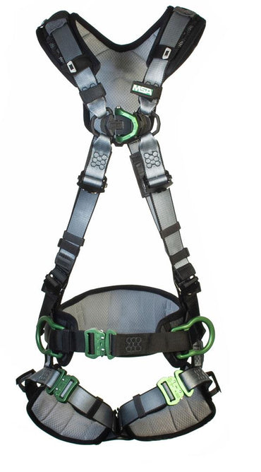 MSA V-Fit Back/Chest/Hip D-Ring Bayonet Harness with Waist Belt