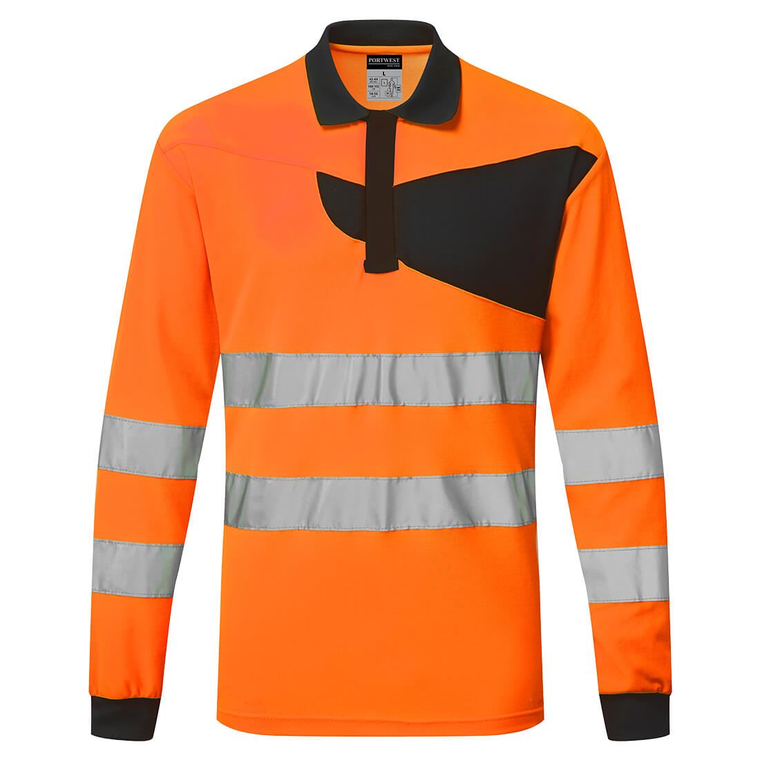 Portwest PW2 Hi-Vis Long Sleeve Polo Shirt