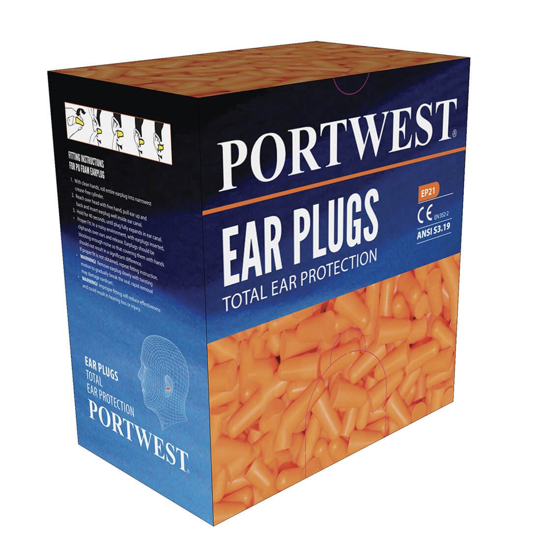 Portwest Ear Plug Dispenser Refill Pack (500 Pairs)