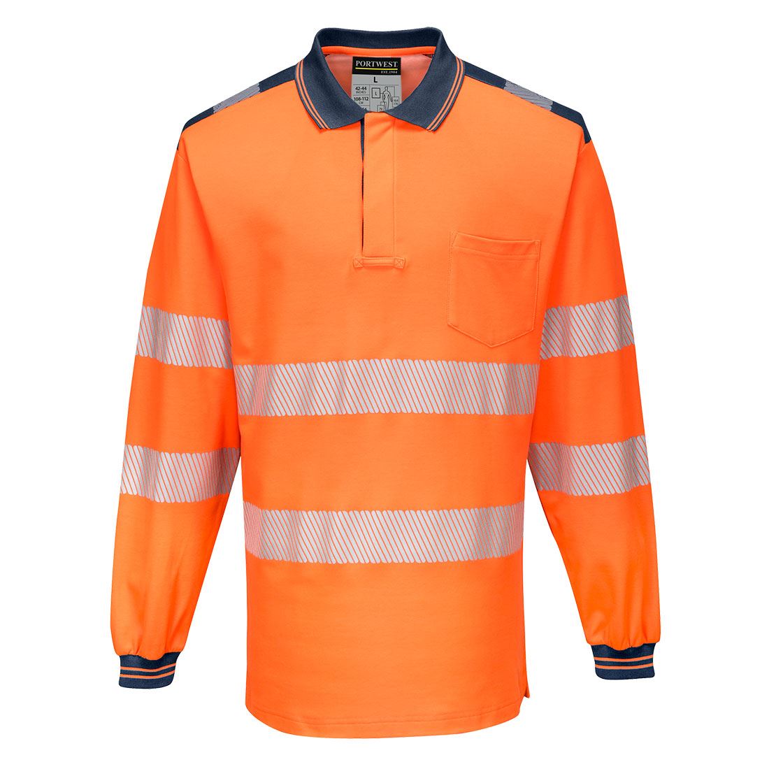 Portwest PW3 Hi-Vis Long Sleeve Polo Shirt