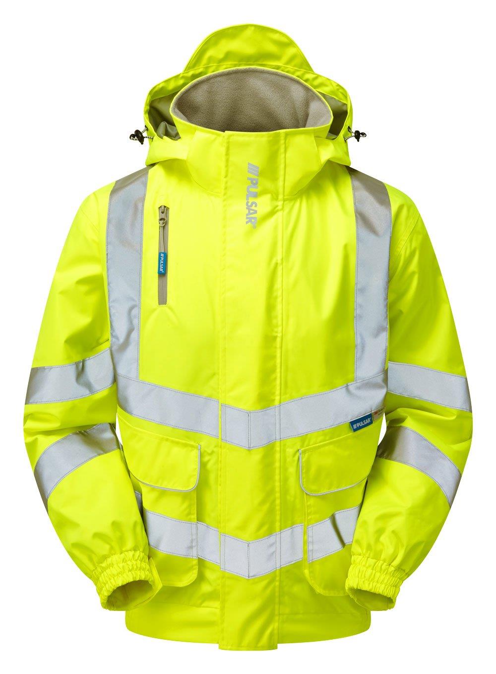 Pulsar Protect Hi Vis Mesh Lined Bomber Jacket - Recycled Content (Yellow)