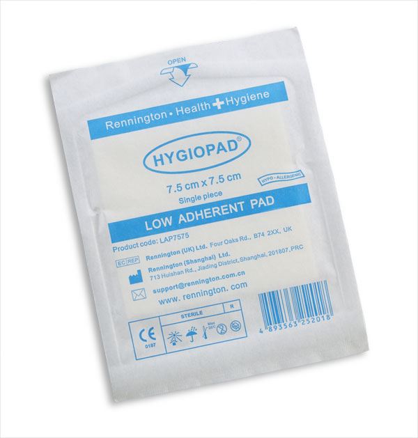 Hygiopad Low Adherent Dressing (7.5 x 7.5cm) (25 Pack)