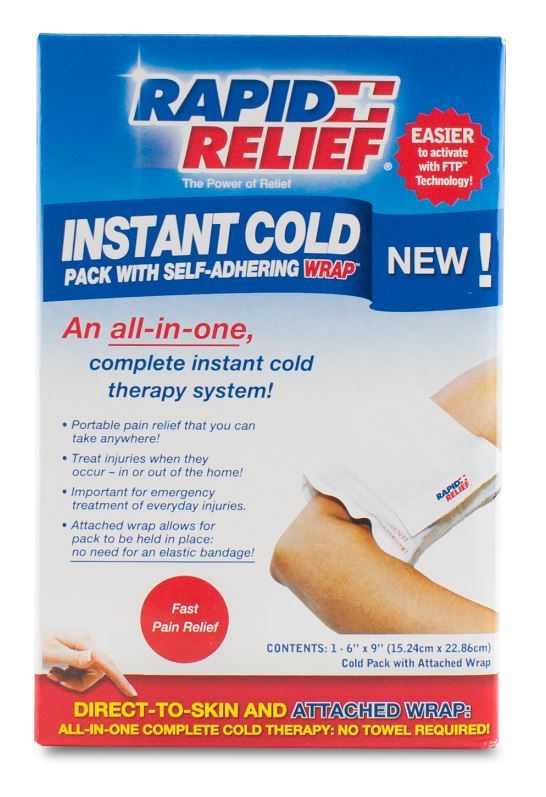 Rapid Relief Instant Cold Pack with Self Adhering Wrap (5 x 9") - Retail Box