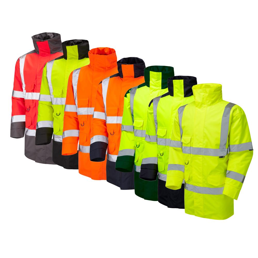 Leo Workwear Tawstock Leo Ecoviz 4K Baffle Lined Anorak Waterproof Jacket Coat