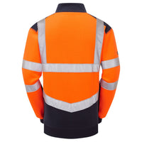 Leo Workwear Tapeley Leo Ecoviz Dual Colour 1/4 Zip Sweatshirt Class 2 Comfort Hi Vis