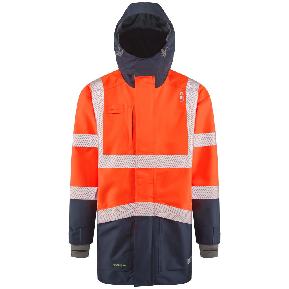 Leo Workwear Clovelly Leo Ecoviz 15K Performance+ Breathable Anorak Hi Vis