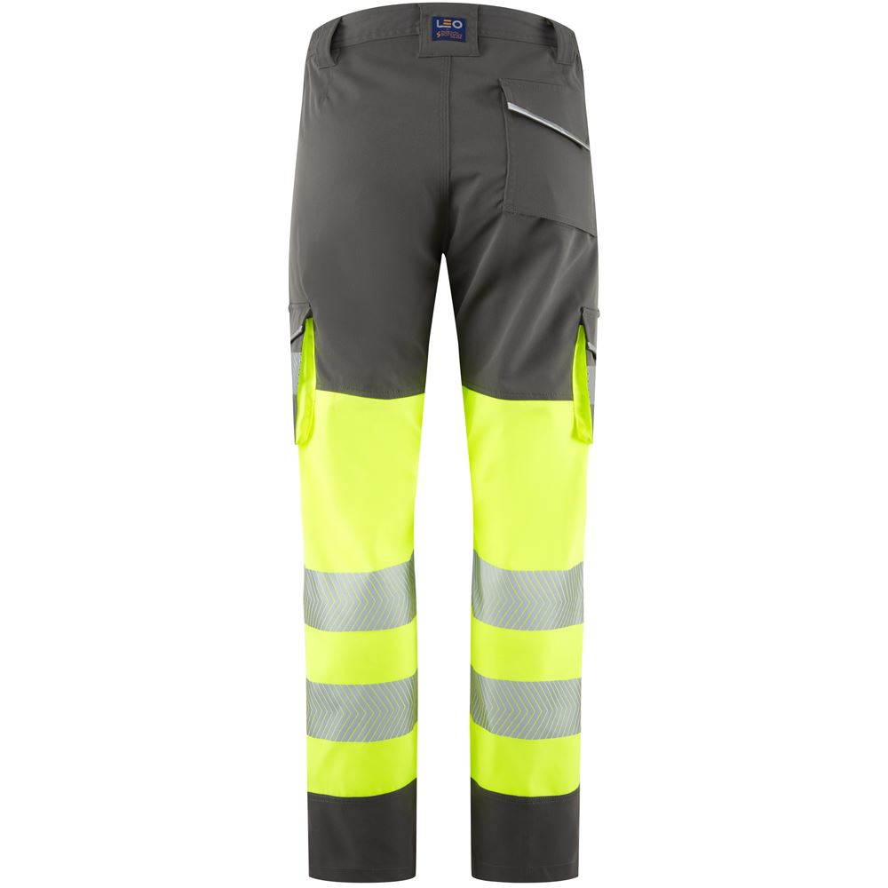 Leo Workwear Winswell Leo Ecoviz Womens Lightweight Polyester Stretch Cargo Trouser Hi Vis