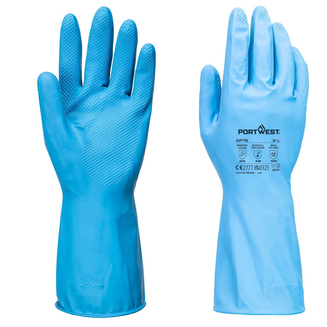 Portwest FD Chemical B Latex Light Gauntlet (12 Pack)