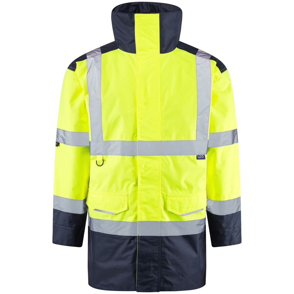 Leo Workwear Tawstock Leo Ecoviz 4K Baffle Lined Anorak Waterproof Jacket Coat