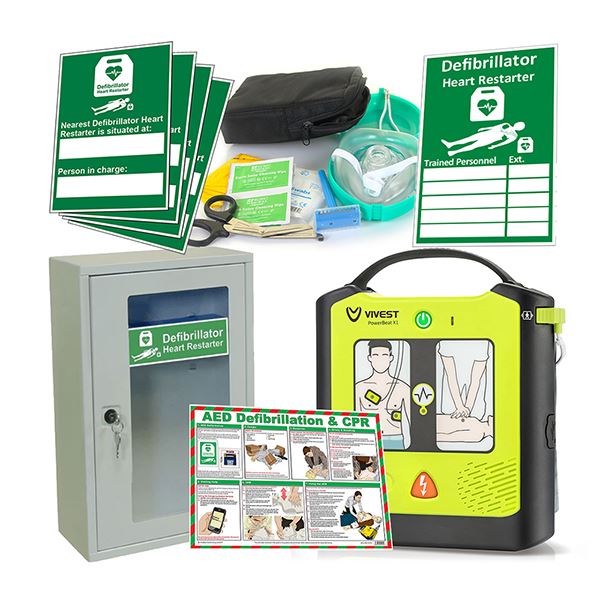 Vivest Powerbeat Semi Automatic Defibrillator Indoor Cabinet Package