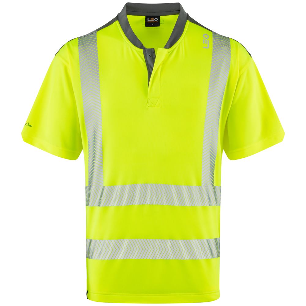 Leo Workwear Putsborough Leo Ecoviz Coolmax High Performance T-Shirt Hi Vis Traffic