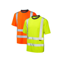 Leo Workwear Braunton Leo Ecoviz Performance T-Shirt Hi Vis