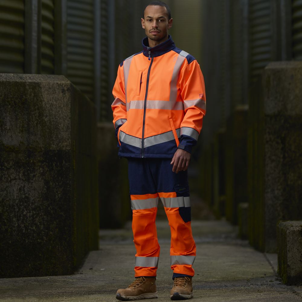 Leo Workwear Bowden Leo Ecoviz Softshell Jacket Hi Vis