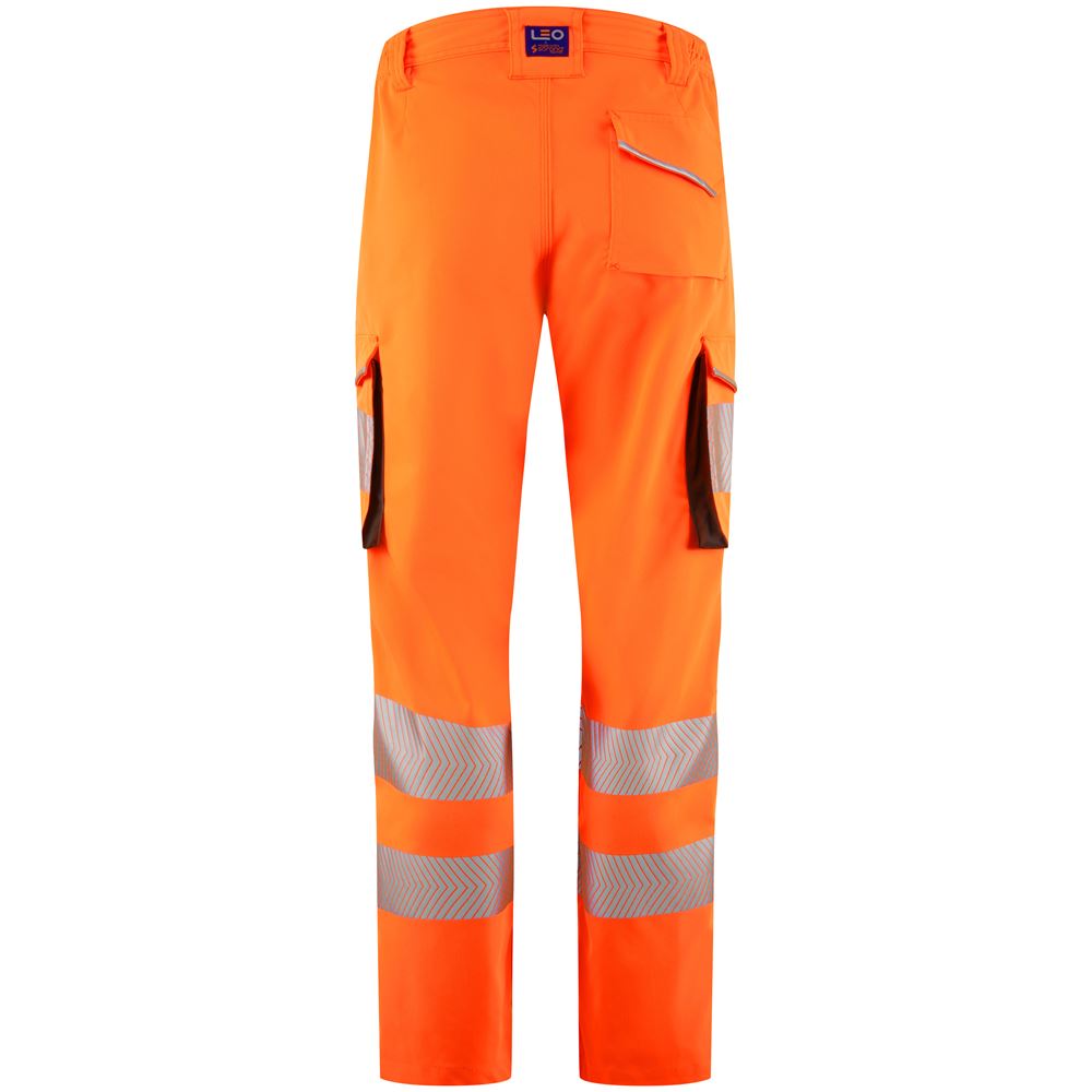 Leo Workwear Winswell Leo Ecoviz Womens Lightweight Polyester Stretch Cargo Trouser Hi Vis