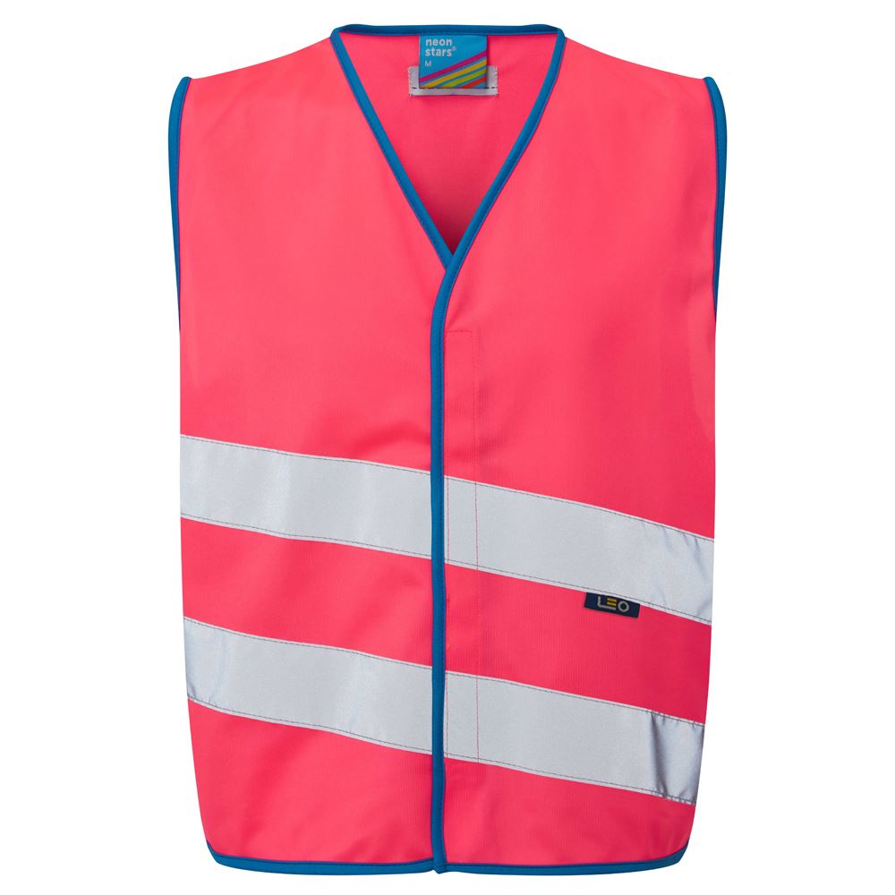 Leo Workwear Neonstars Leo Ecoviz Childrens Waistcoat (En 17353) Hi Vis