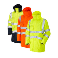 Leo Workwear Clovelly Leo Ecoviz 15K Performance+ Breathable Anorak Hi Vis